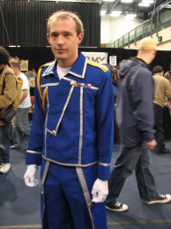 Roy Mustang the Flame Alchemist costume. Contrary to the trepidatious expression I really wasn't trying to kill him.