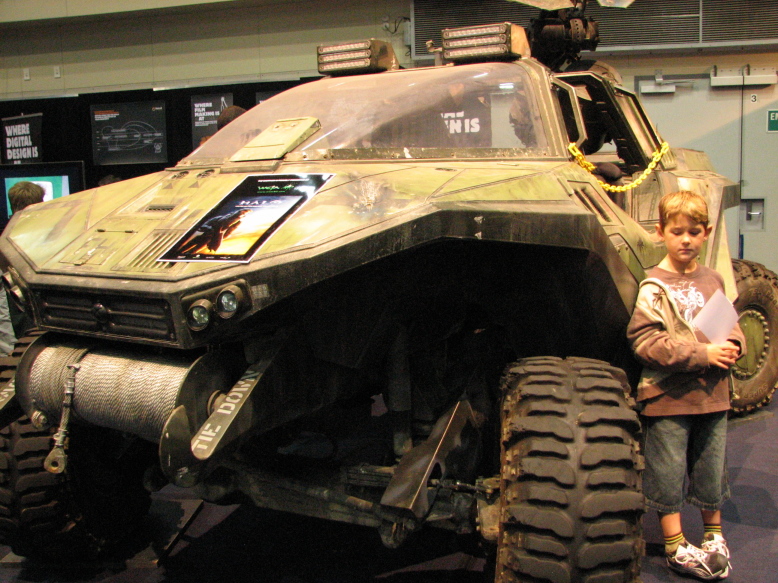 Front view of the Warthog replica.