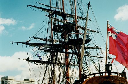 Shot of the Endeavour's rigging