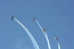 Harvards formation flying. (142Kb jpeg)