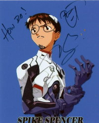 Spike Spencer both signing and defacing Shinji.